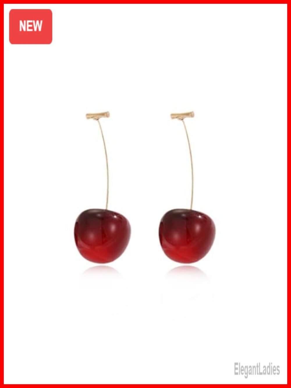 Cherry Drop Dangle Earrings Resin Lever Back Fruit Jewelry Women